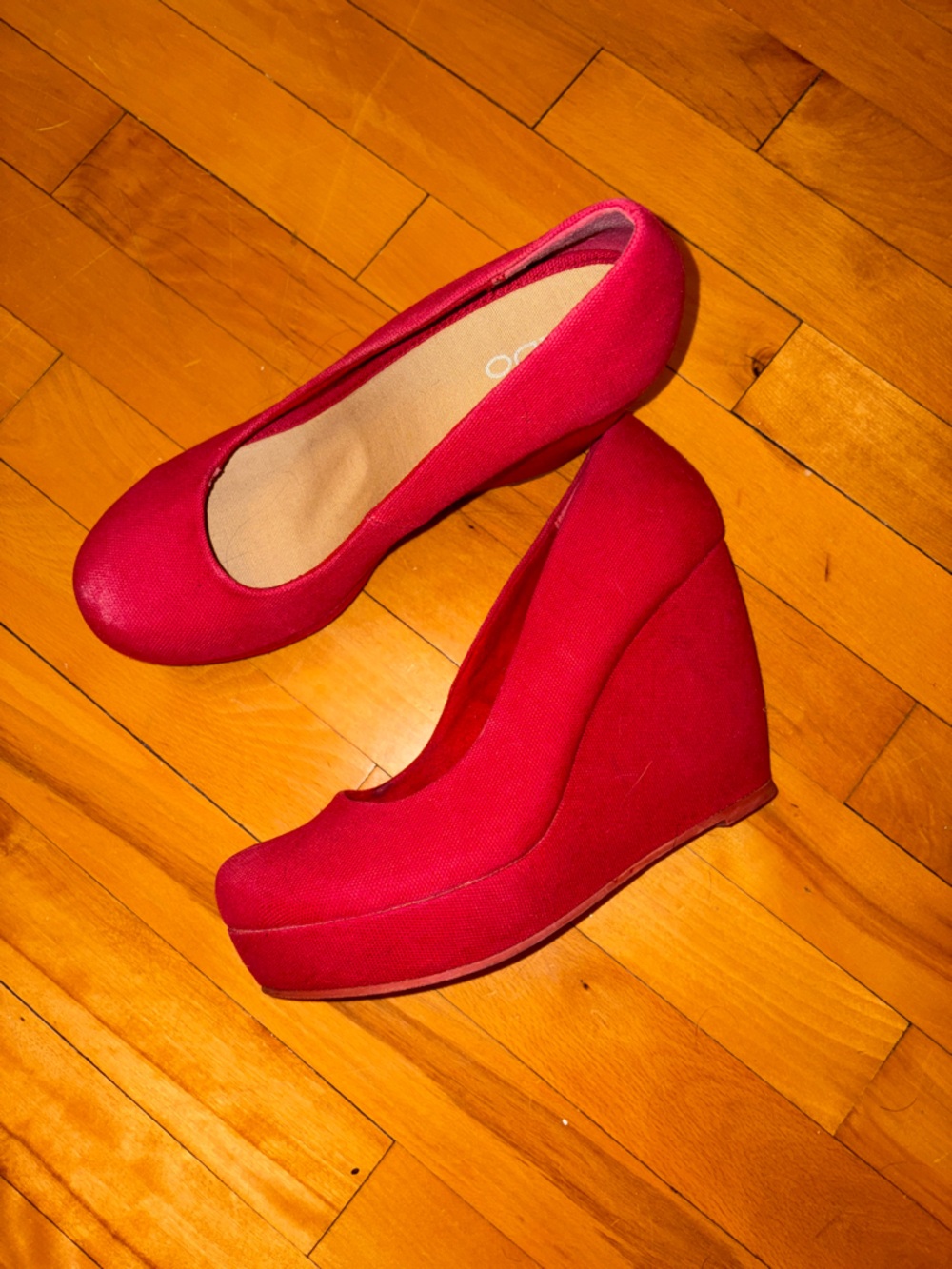 Red Platform Wedge Pumps - Women's Fashion Heels